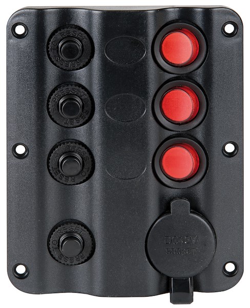 Pannello elettrico Wave Design con interruttori a bascula con LED