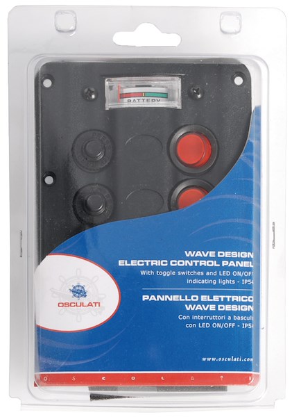 Pannello elettrico Wave Design con interruttori a bascula con LED