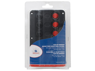 Pannello elettrico Wave Design con interruttori a bascula con LED