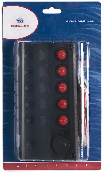 Pannello elettrico Wave Design con interruttori a bascula con LED