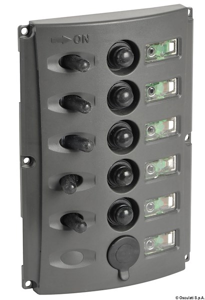 Pannelli elettrici con fusibili automatici e doppio LED
