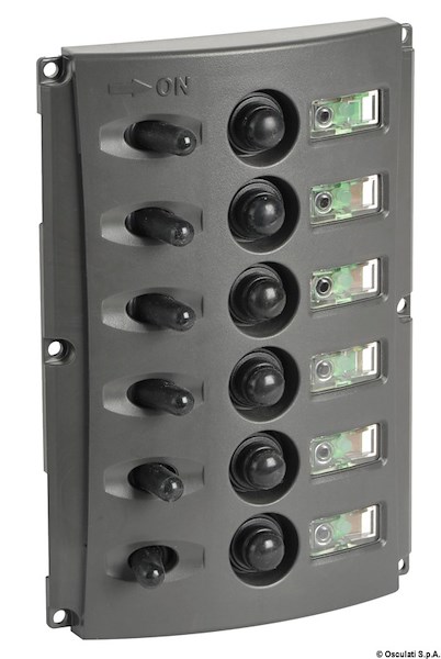 Pannelli elettrici con fusibili automatici e doppio LED