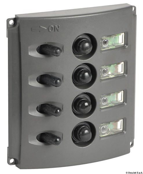 Pannelli elettrici con fusibili automatici e doppio LED