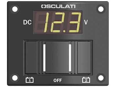 Pannello- test per 2 batterie con interruttore per azionarlo