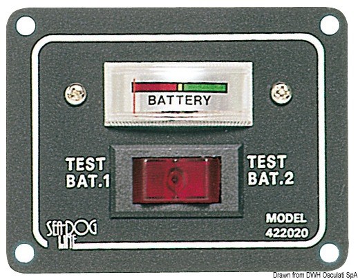 Pannello- test per 2 batterie con interruttore per azionarlo