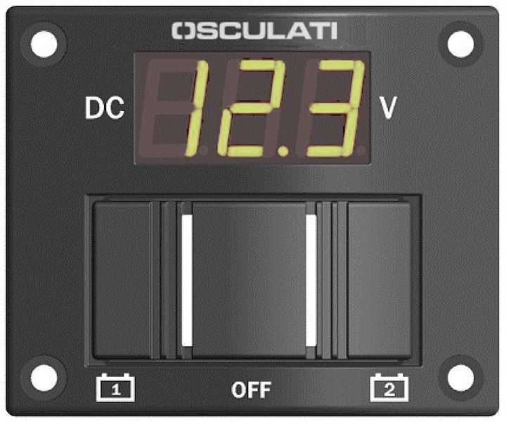 Pannello- test per 2 batterie con interruttore per azionarlo