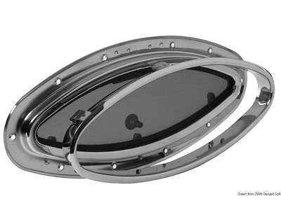 Oblò inox ellittico mm 510x250 