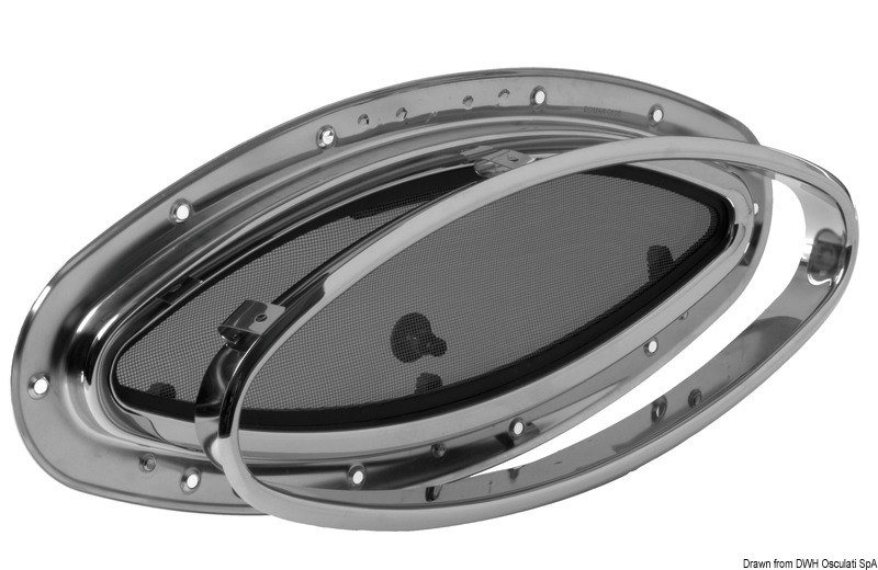 Oblò inox ellittico mm 510x250 