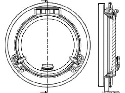 Oblò tondo LEWMAR  in acciaio AISI 316