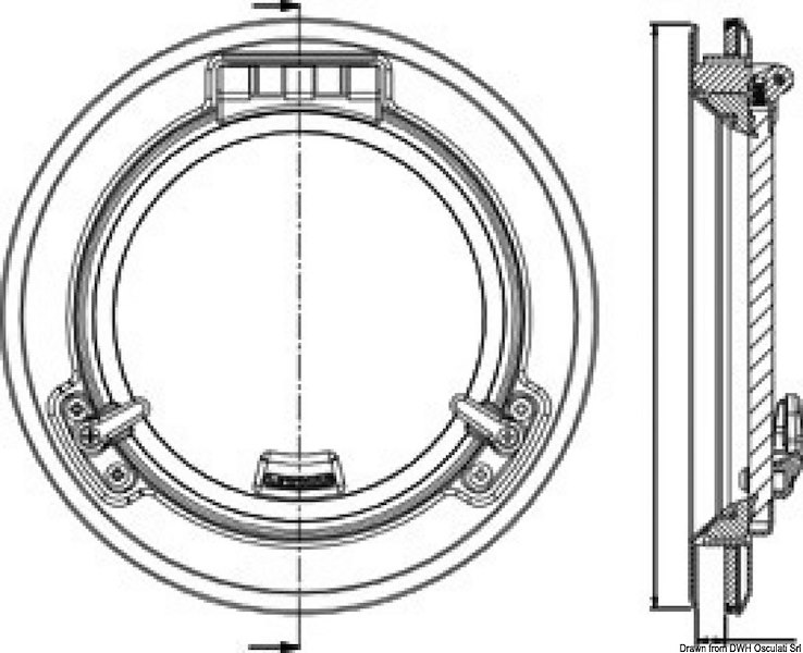 Oblò tondo LEWMAR  in acciaio AISI 316