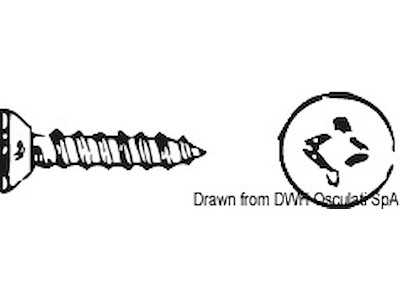 Viti autofilettanti testa svasata piana taglio a croce, UNI 6955 DIN 7982