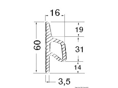 Profilo paraspruzzi, parabordo in EPDM