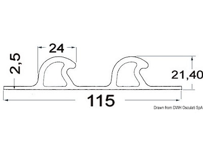 Profilo doppio 115x21,4 mm grigio 