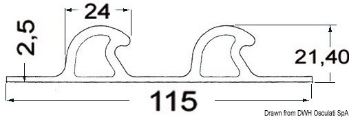 Profilo doppio 115x21,4 mm grigio 