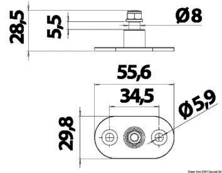 Basetta con perno De-Lux 