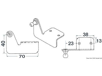 Piastrina di fissaggio versione a squadra a sbalzo