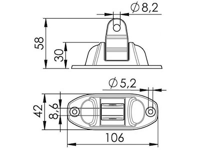 Attacco capottina inox snodato a 180° 