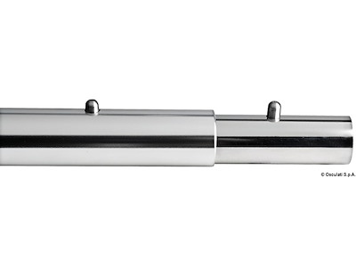 Raccordo di collegamento per tubi rettilinei, completi di due pulsanti di fermo a molla