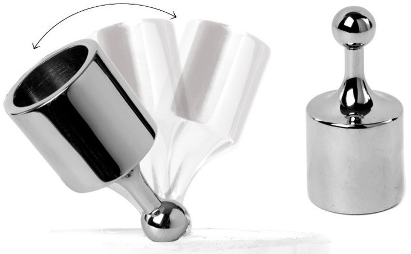 Serie componenti tendalini con accoppiamento tra base e portatubo tramite sfera