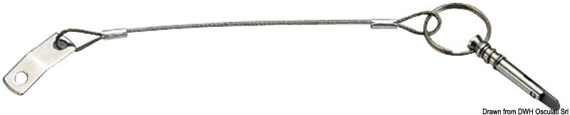 Piastrina inox Ø 6 mm + cavetto inox Ø 1,6 mm + spina inox