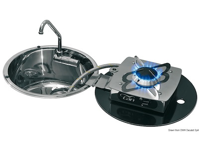 Piano cottura ribaltabile a cerniera nel lavello