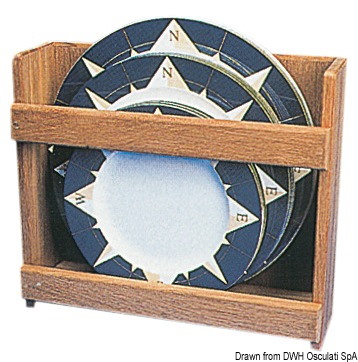 Porta 12 piatti teak 