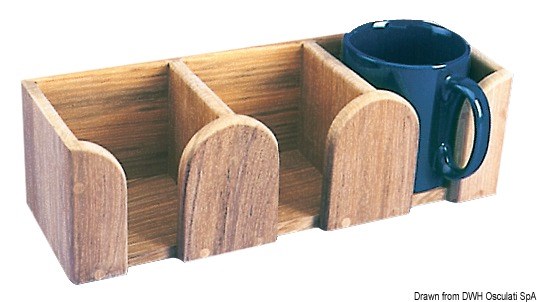 Porta tazze 3 posti teak 