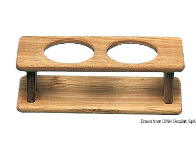 Porta 2 bottiglie teak 