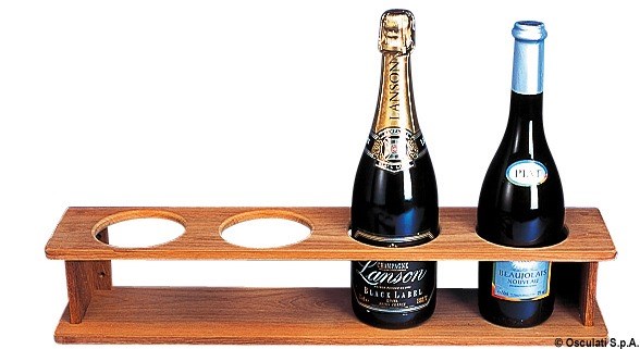 Porta 4 bottiglie teak 