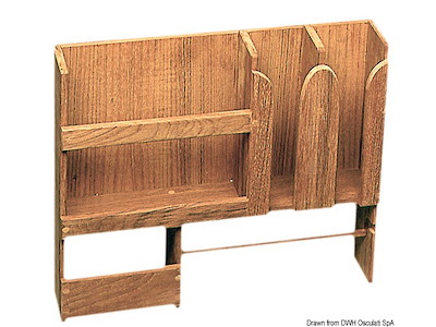 Porta piatti teak 490x106x425 mm 