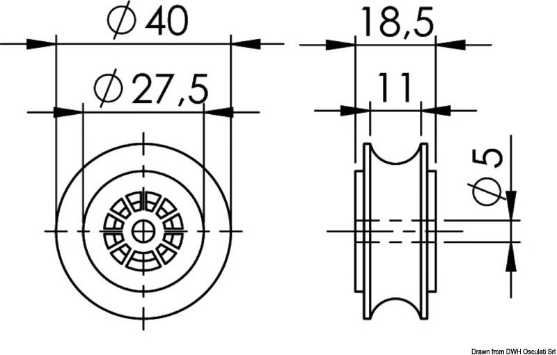 Puleggia LEWMAR di ricambio per Organiser