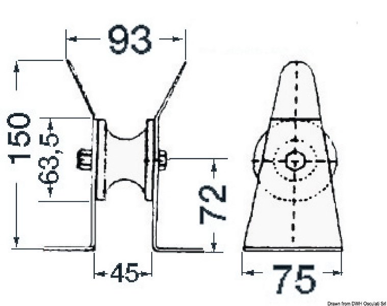 Puleggia di ricambio in gomma dura per musone