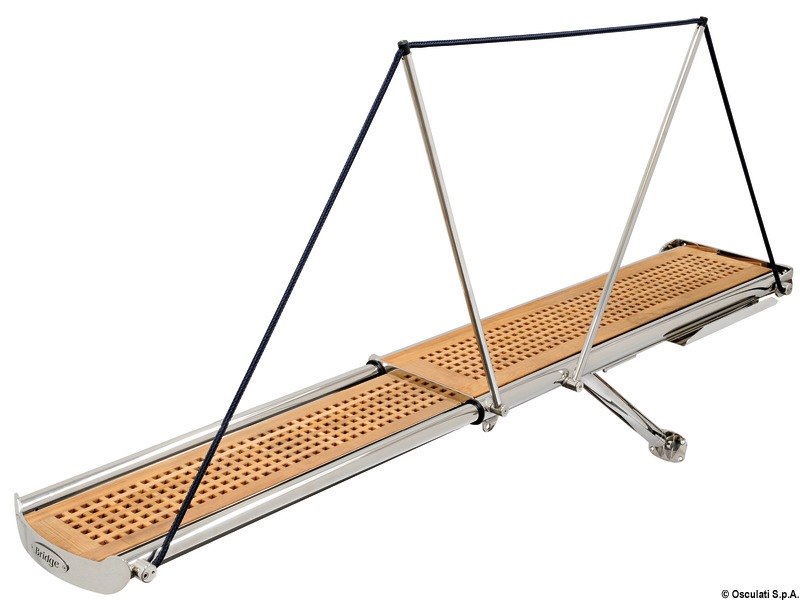 Passerella idraulica telescopica BRIDGE con struttura in acciaio inox AISI 316 lucidato a specchio