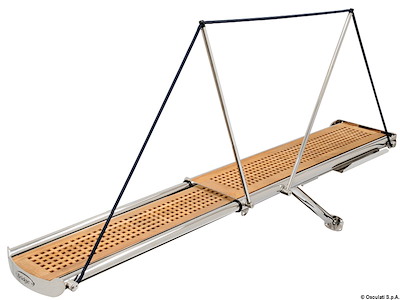 Passerella idraulica telescopica BRIDGE con struttura in acciaio inox AISI 316 lucidato a specchio