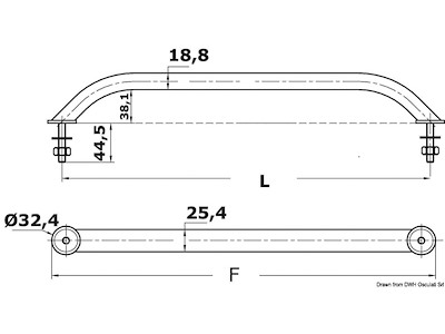 Corrimano in tubo ovalizzato a fissaggio invisibile