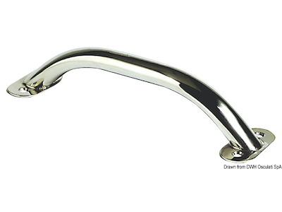 Corrimano in tubo ovalizzato con viti a vista