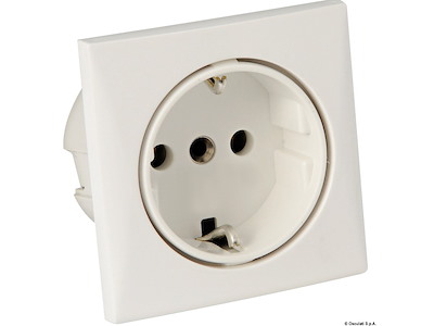Presa AC 220 V tipo Schuko bianca 