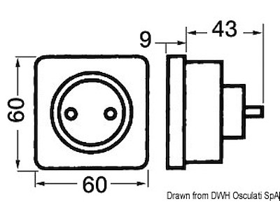 Presa AC 220 V tipo Schuko bianca 