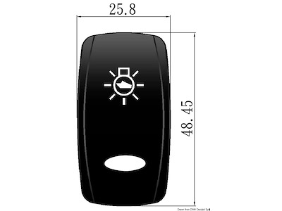 Simboli incisi a laser. Bascule OVAL per interruttori Marina TOP con simbologia illuminata