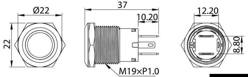 Interruttore FLAT in acciaio inox