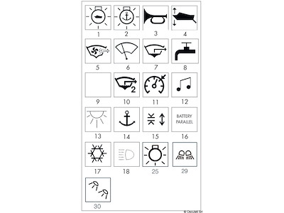 Bascule con simbologia illuminata per interruttori Marina R II