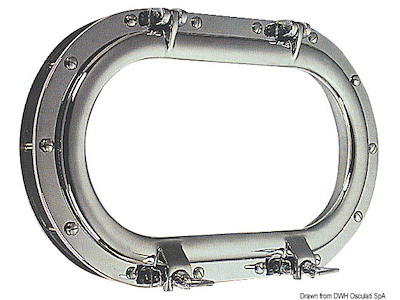 Oblò ovale ottone cromato 265 x 435 mm 