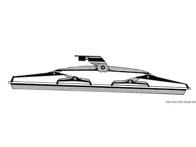 Spazzola in acciaio inox con spatole in silicone speciale per tergicristalli, colore nero opaco