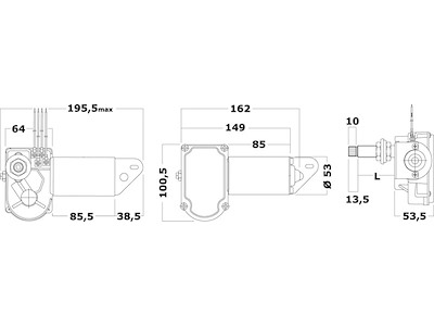 Motore serie 20 W per bracci e spazzole max 550 mm alberino alettata millerighe