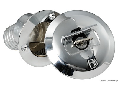 Tappo in ottone cromato con chiave