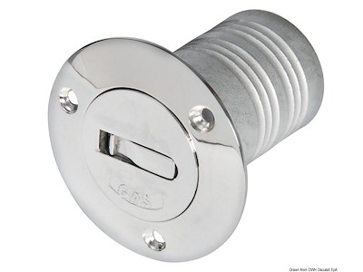 Tappo Utility a filo in ottone cromato con apertura a ribalta