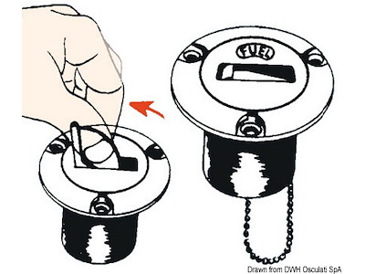 Tappo Utility a filo in ottone cromato con apertura a ribalta