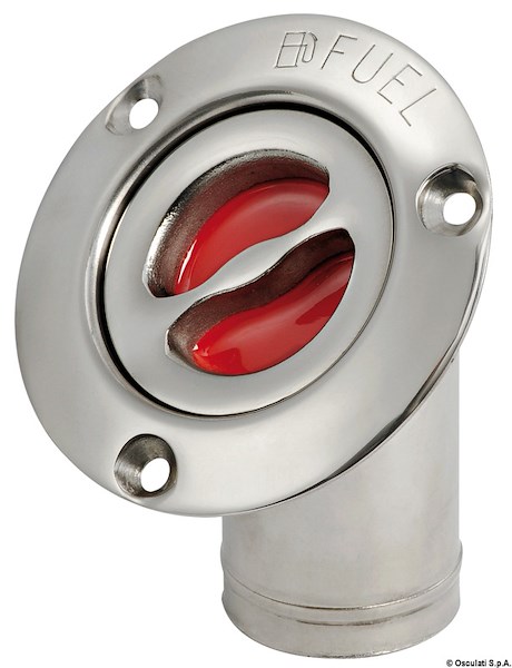 Tappo di rifornimento in acciaio inox lucidato a specchio, a filo e con maniglietta di apertura