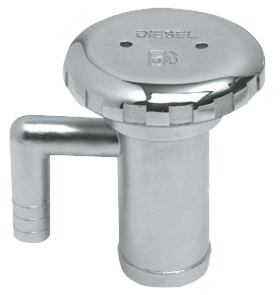 Tappo rifornimento in acciaio inox AISI 316 lucidato a specchio, con sfiato incorporato