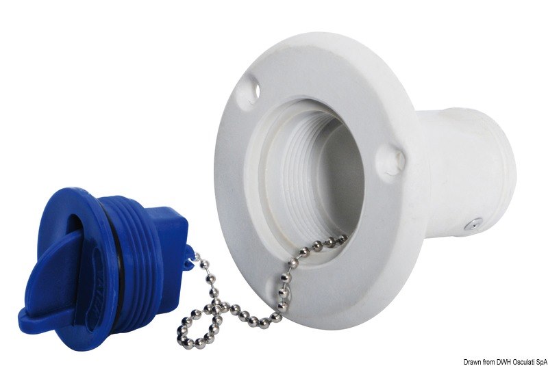 Tappo carburante a norme CE in Nylon/Fiberglass di colore bianco